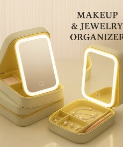 Alternative view of Makeup & Jewelry Organizer with LED Mirror ( 3 Light Settings )✨
